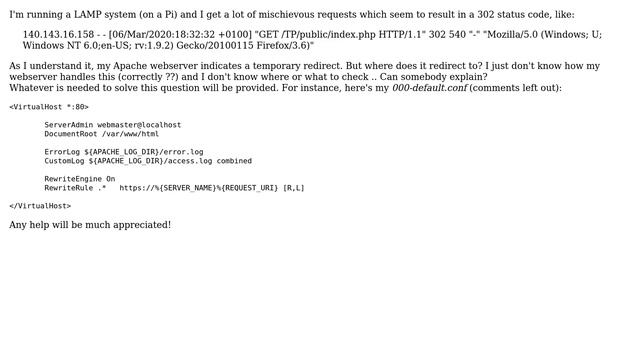 Info on Apache's code 302, where does it redirect to? смотреть онлайн
