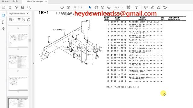 TCM 804 805 806 Wheel Loader Parts Manual PW-606A
