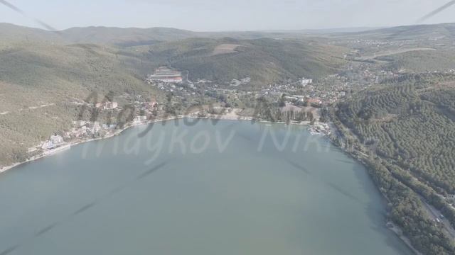 A-Log. Abrau-Diurso, Krasnodar Krai, Russia. Lake Abrau. Embankment and village. Summer. Fields wit смотреть онлайн