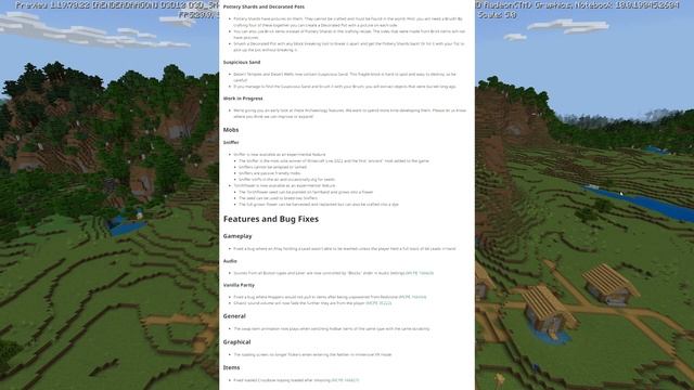 Minecraft Bedrock BETA Preview✅ 1.19.70.23 ✅ Archaeology & Sniffer +⚒️+ ( Changelog )