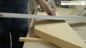 Производство деревянной лестницы. Резка тетивы