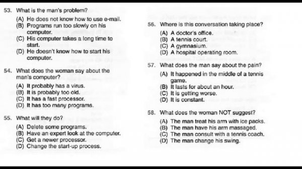 TOEIC  TEST ONLINE: listening practice test 1