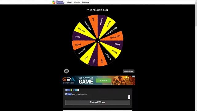 Wheeldecide The Falling Sun Game Draw смотреть онлайн
