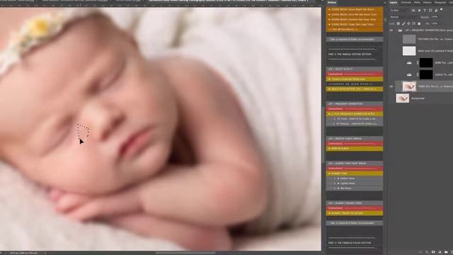 How to edit newborn baby skin retouch with frequency separation in Photoshop смотреть онлайн