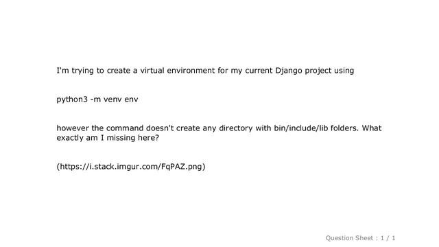 Django : Python venv not creating virtual environment смотреть онлайн