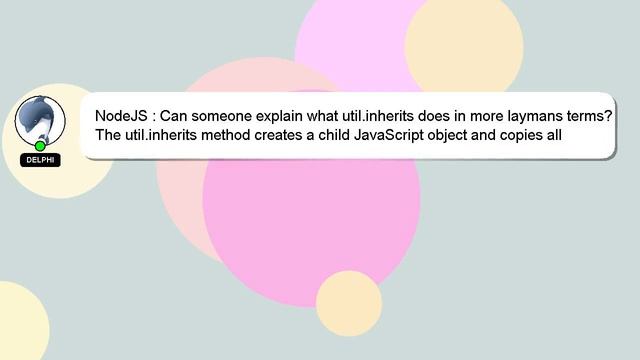 NodeJS : Can someone explain what util.inherits does in more laymans terms? смотреть онлайн