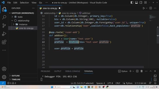 Python Flask Tutorial: One-to-One Relationship between Tables with SQLAlchemy | HINDI смотреть онлайн