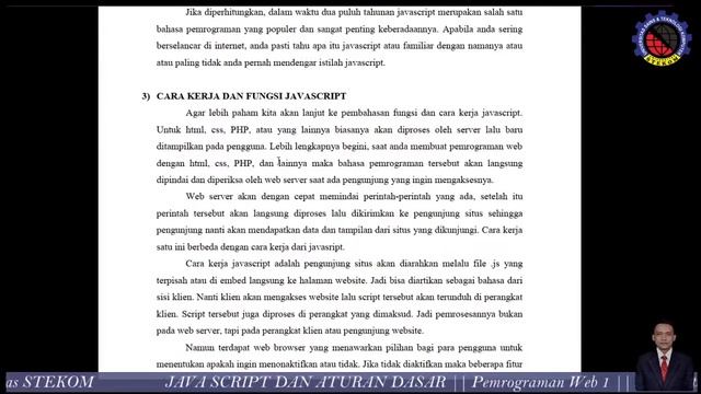 Pemrograman Web 1 || Javascript dan Aturan Dasar (11) || Universitas STEKOM || Semarang смотреть онлайн