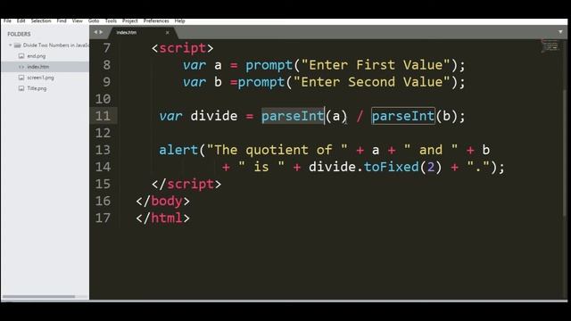 Divide Two Numbers in JavaScript смотреть онлайн