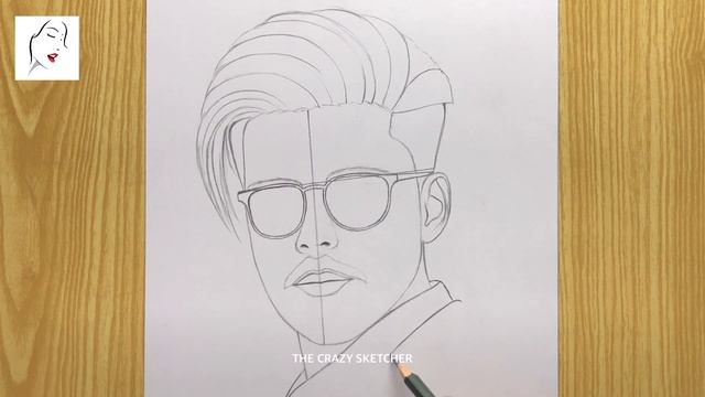 A beautiful Boy Face drawing with glasses step by step | how to draw a boy | the crazy sketcher смотреть онлайн