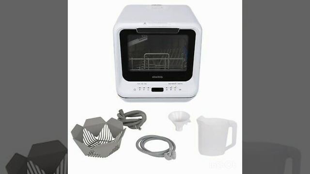 electriQ Freestanding Mini Table Top Dishwasher with Glass Front - White смотреть онлайн