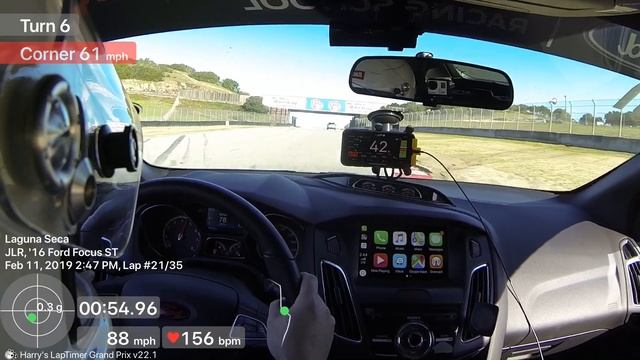 Laguna Seca - 2016 Ford Focus ST Lap - 1:49:87 смотреть онлайн