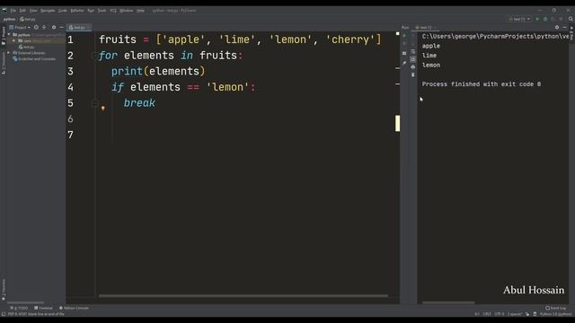 Python: How to use for loop with break statement in Python? | Python for beginners | Python Tutoria смотреть онлайн