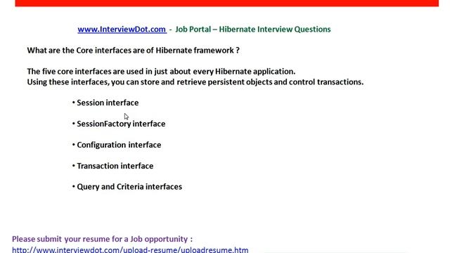 What are the core interfaces of hibernate hibernate interview question interviewdot смотреть онлайн