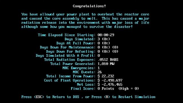Random DOS Game Show #200: The Oakflat Nuclear Power Plant Simulator (1992) смотреть онлайн