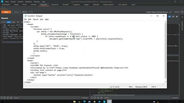CORS BUG POC BUG BOUNTY Hac4allSec Team смотреть онлайн