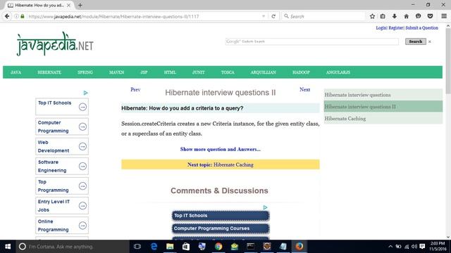Hibernate: How do you add a criteria to a query?
| javapedia.net смотреть онлайн