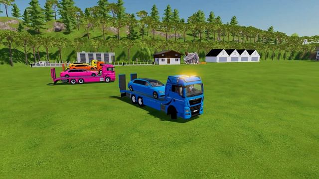 Transporting Mercedes Maybach Colored Cars With DAF Truck - Farming Simulator 22 смотреть онлайн