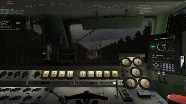 ZDSimulator. Скорый поезд №25 с ЧС4т сообщением Воронеж-Москва по участку Воронеж-Грязи-Воронежские смотреть онлайн