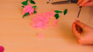 Цветы из органзы 2,5 см Композиция/Розы из лент/МК