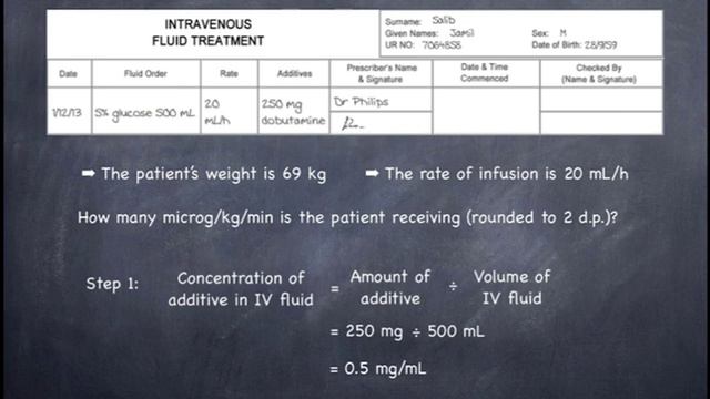 Calculations involving the conversion of infusion rates from mL/h to microg/kg/min смотреть онлайн