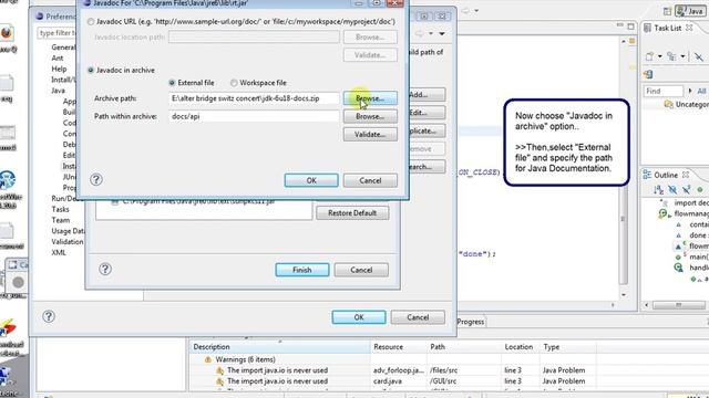 Setting up Javadoc in Eclipse for offline access. смотреть онлайн