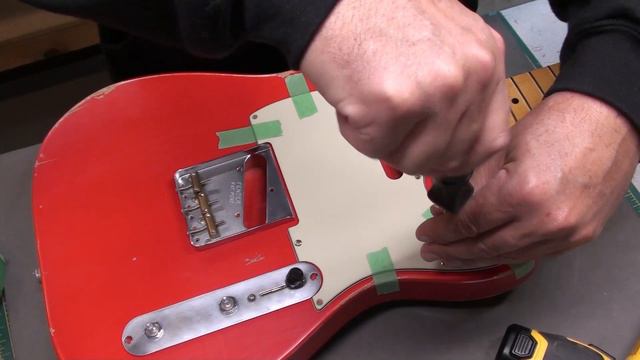 Installing a Telecaster Pickguard on an Electric Guitar - Step by Step: Red Fender Tele Parts Build смотреть онлайн