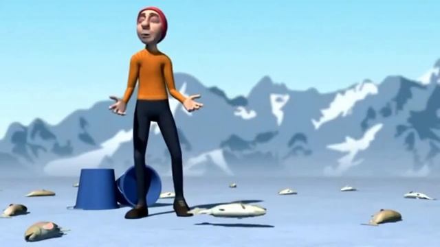 Зимняя рыбалка над льдом. Прикольный мультик про рыбалку!