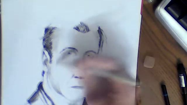 Портрет Тилль Линдеманн (Раммштайн) карандашами (уровень - любитель) смотреть онлайн