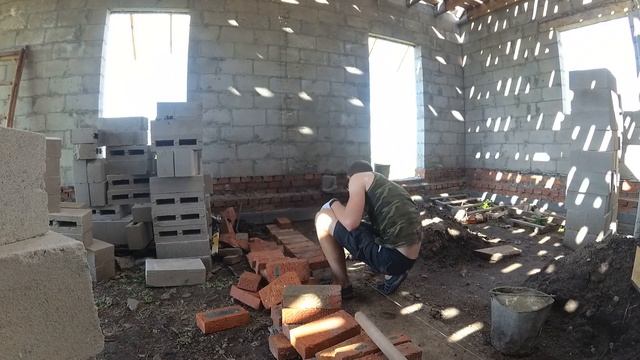 Перегородка из керамзитобетонных блоков / Будни строительства гаража смотреть онлайн