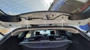 Hyundai Santa fe DM замена стоп сигнала снятие спойлера