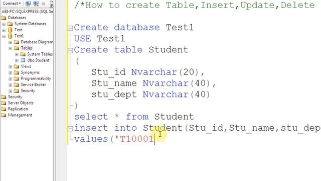 How to create Table,Insert,Update,Delete in SQL Server very easy steps смотреть онлайн
