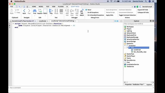 How to make a Run/Walk Gui (Roblox Studio) смотреть онлайн