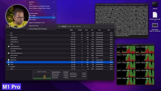 MacBook Pro 16" M1 Pro vs MacBook Air M1 XCode Benchmark Test for Build Time | M1 Pro for developer смотреть онлайн