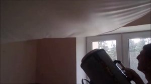 Натяжка потолка при помощи электрической пушки RexWatt