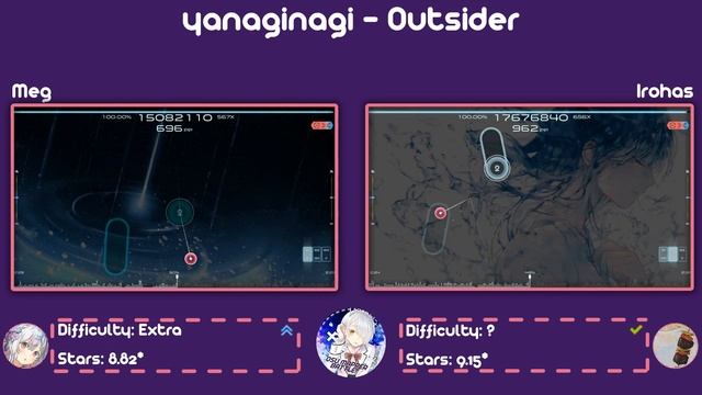 Osu! | Yanaginagi - Outsider +HDDT | Meg Vs Irohas