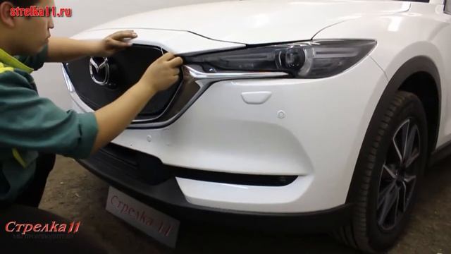 Защита радиатора PREMIUM - MAZDA CX-5 II 2017г.в. (Черный) - strelka11.ru смотреть онлайн