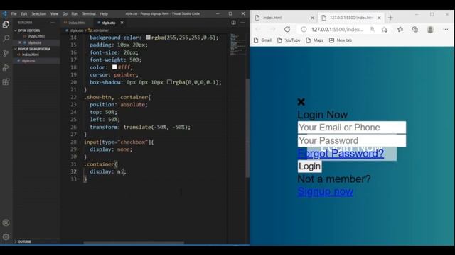 How to make a popup login form with HTML and CSS смотреть онлайн
