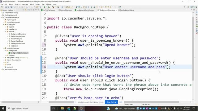 Selenium Cucumber Java BDD Framework Class 10: How to use Background part 1 смотреть онлайн