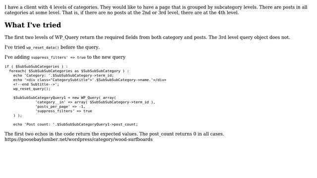 Wordpress: WP_Query returns no posts for category смотреть онлайн