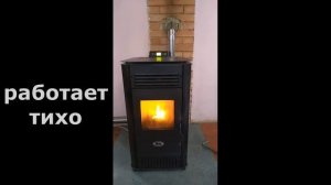 Как горит пеллетный камин. | Отопление дома камином на пеллетах. | Реальное видео.