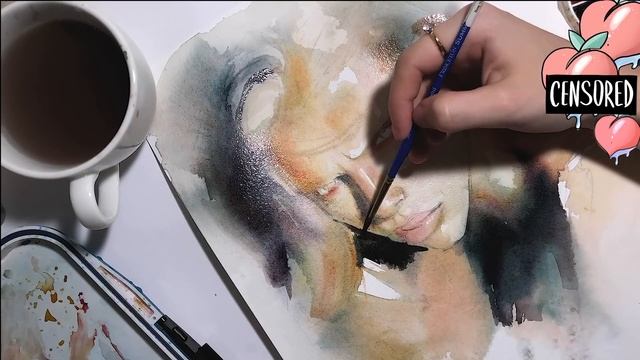 Рисую акварелью по-сырому| Drawingl С пояснениями смотреть онлайн