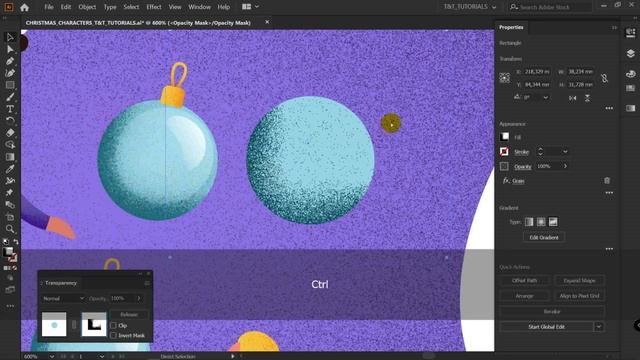 Christmas Character Illustration With Grain And Noise Texture | Illustrator Tutorial