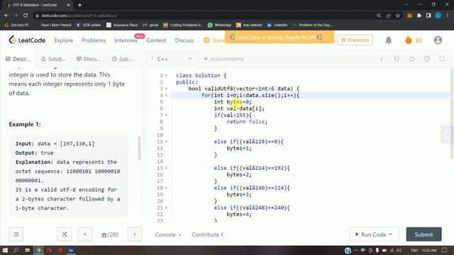UTF-8 Validation || C++ || Leetcode Daily Challenge смотреть онлайн