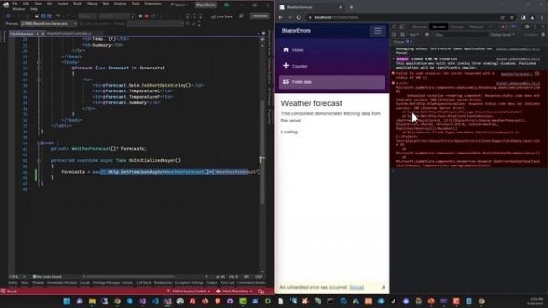 Error handling in Blazor WebAssembly (Blazor Tutorial)