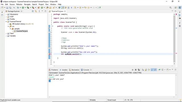 Java Scanner Tutorial смотреть онлайн