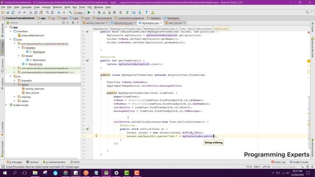 Display Phone Contacts App using Java Android Studio (LAST PART) смотреть онлайн