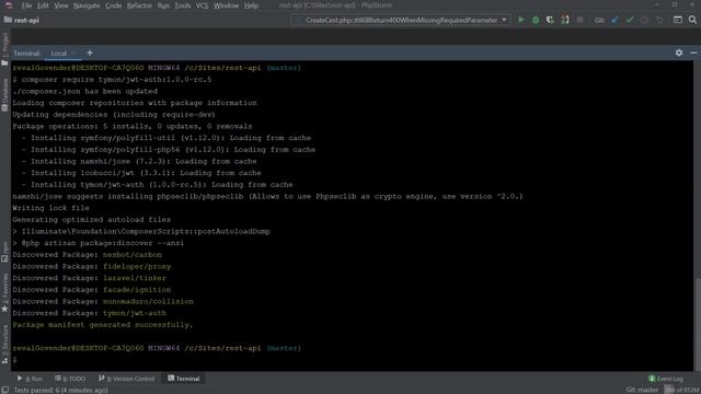 Part 27 - Install tymon/jwt-auth into Laravel 6 [How to use TDD to build a REST API in Laravel] смотреть онлайн