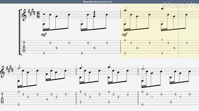 Guitar TAB - Benvenuto Terzi : Ninna Nanna | Tutorial Sheet Lesson #iMn смотреть онлайн