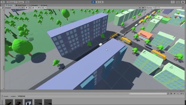 Автомобильный траффик в игровом городе Unity смотреть онлайн